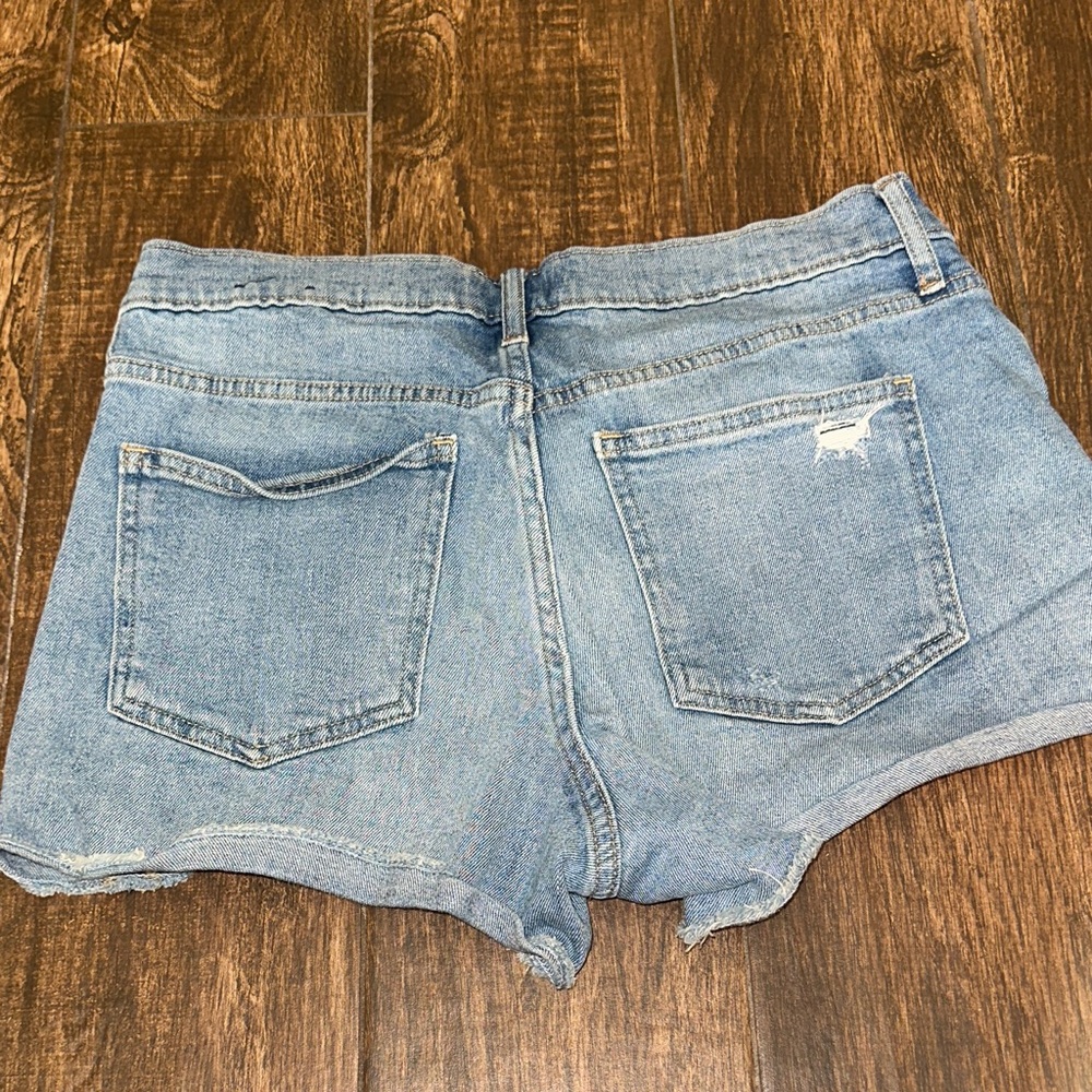 GAP Light Blue Distressed Jean Shorts - Picture 3 of 3